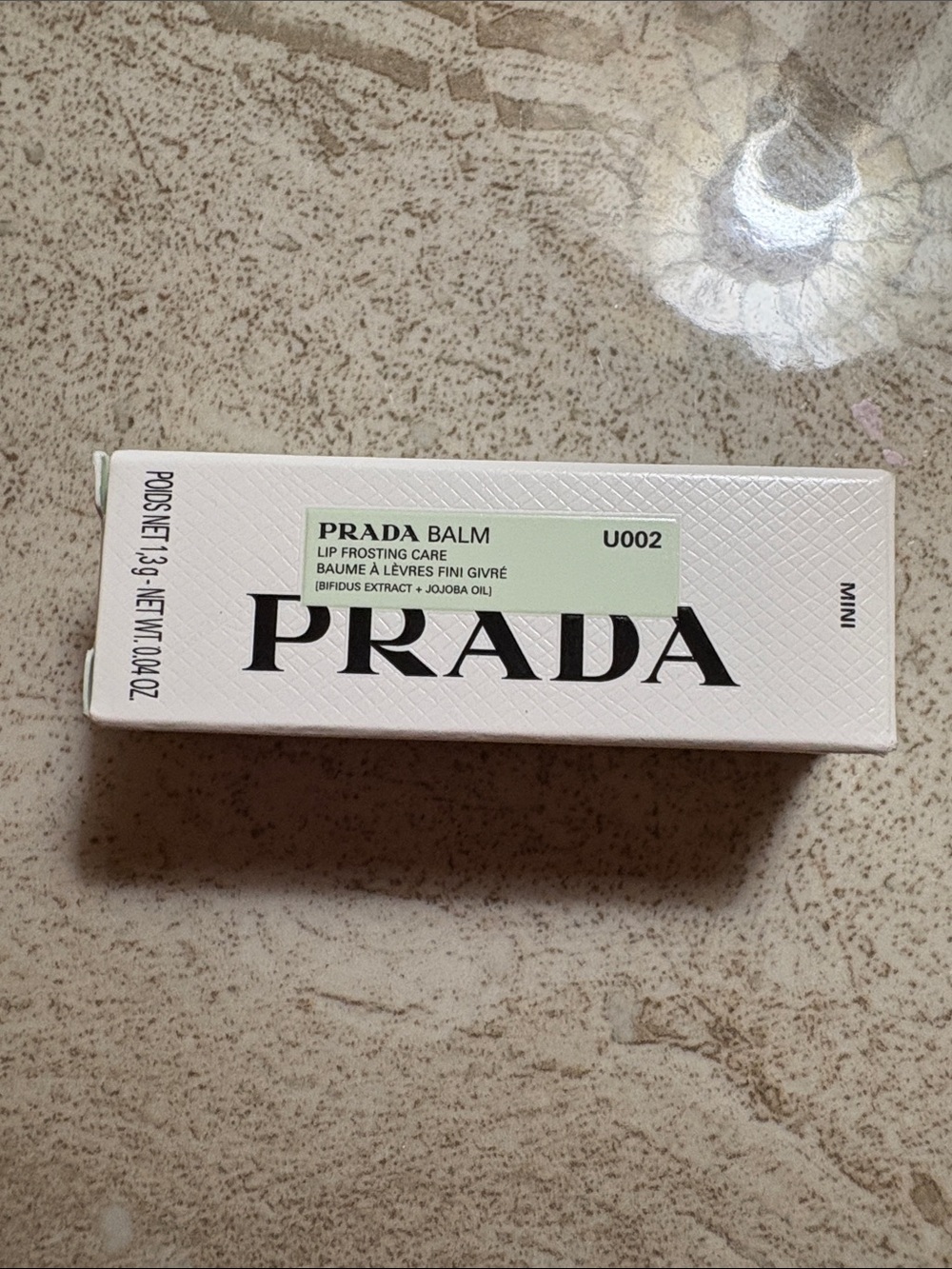 Prada Mini Lip Balm in Mint Green and Soft Pink Box